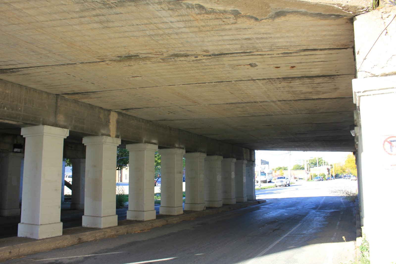 Under bridge